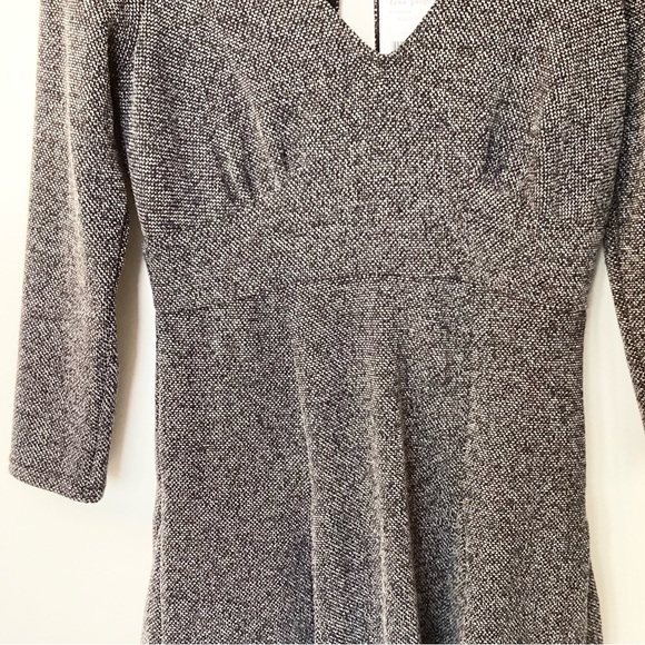NWT Free People Heartstopper 3/4 Sleeve V-Neck Tweed Mini Dress - Black - L - Picture 3 of 9